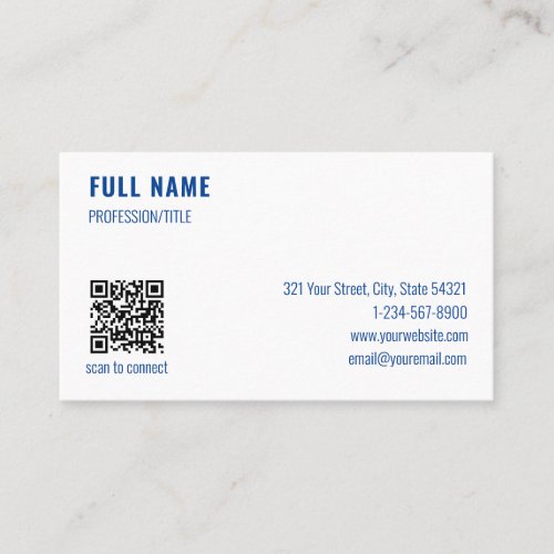 Professional Minimalistic Simple QR Code Business Card