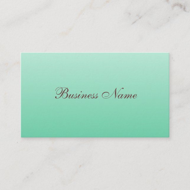 Professional Mint Green Business Card (Front)