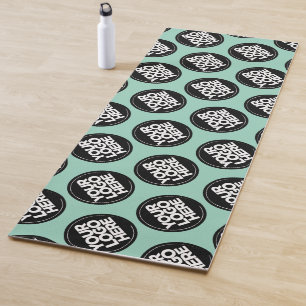 Professional Mint Green Repeating Logo Background Yoga Mat