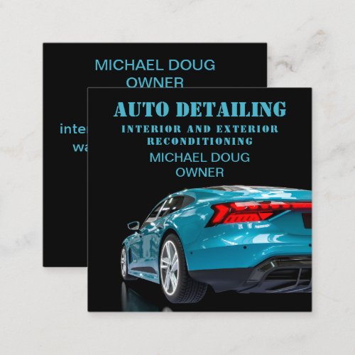 Professional Mobile Auto Detailing Service  Square Business Card