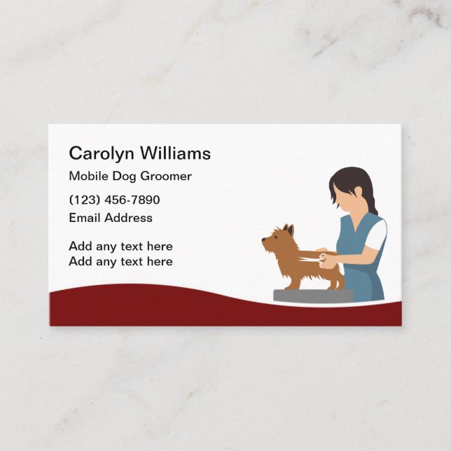 Professional Mobile Dog Grooming  Business Card (Front)