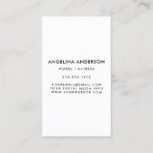 Professional Model Actor Photo Business Card (Back)