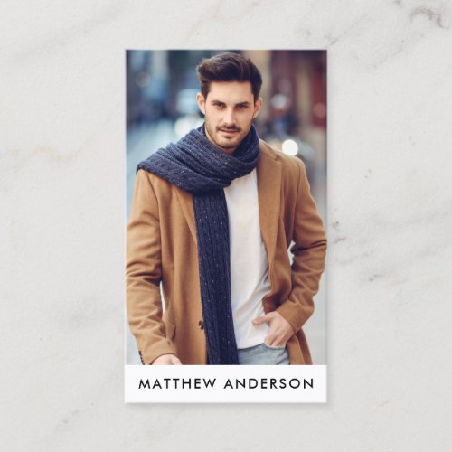 Professional Model Actor Photo White Business Card