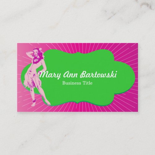 Professional Model Pinup Retro Hawaii Business Card