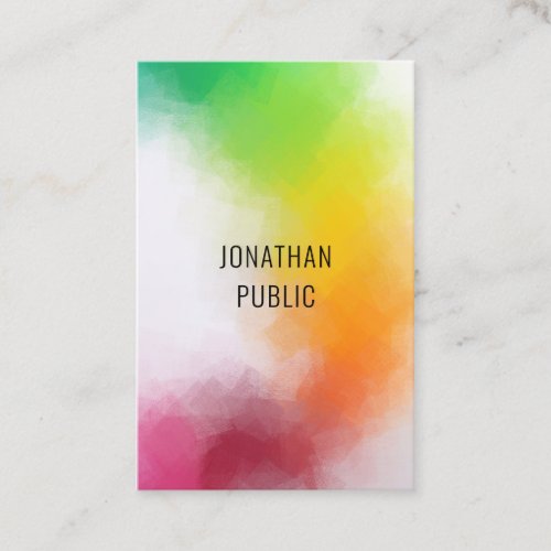 Professional Modern Abstract Art Elegant Colorful Business Card