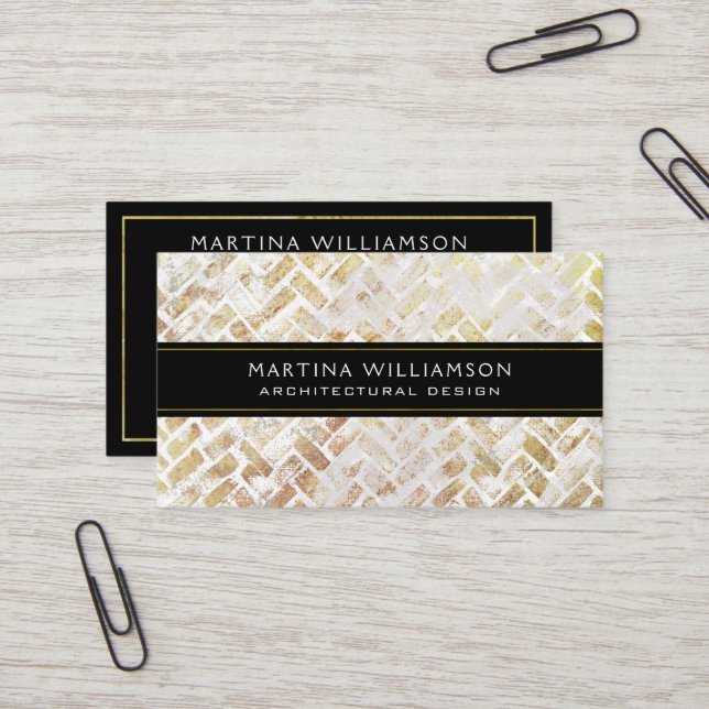 Professional Modern Abstract Designer Architect Business Card (Front/Back In Situ)