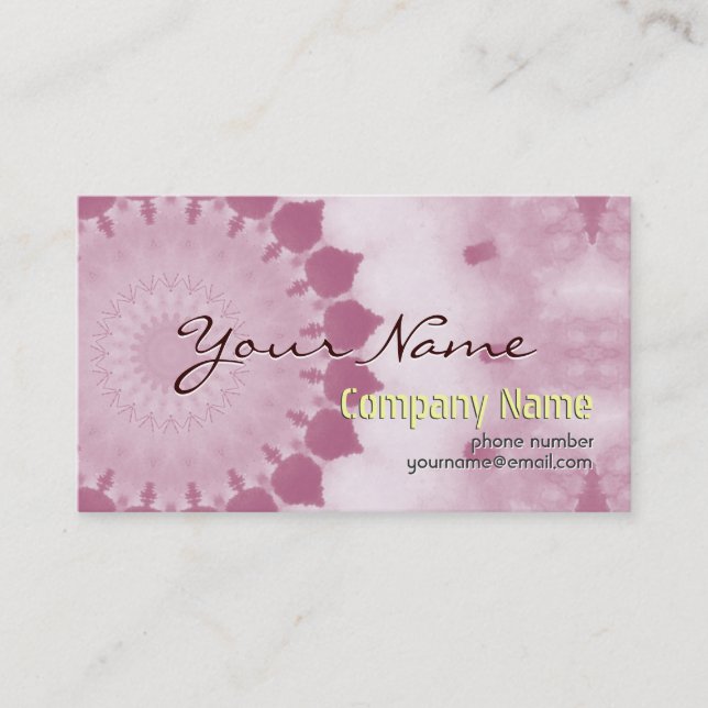 Professional Modern Abstract Mandala Pink Flower Business Card (Front)
