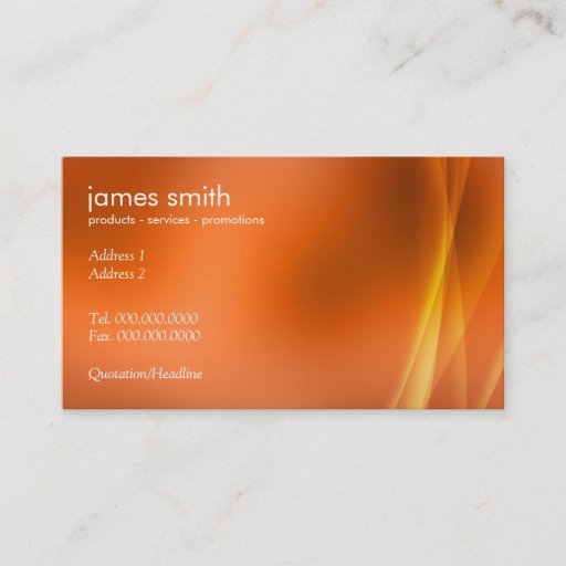 Customizable Professional Modern Abstract Orange Business Card Template