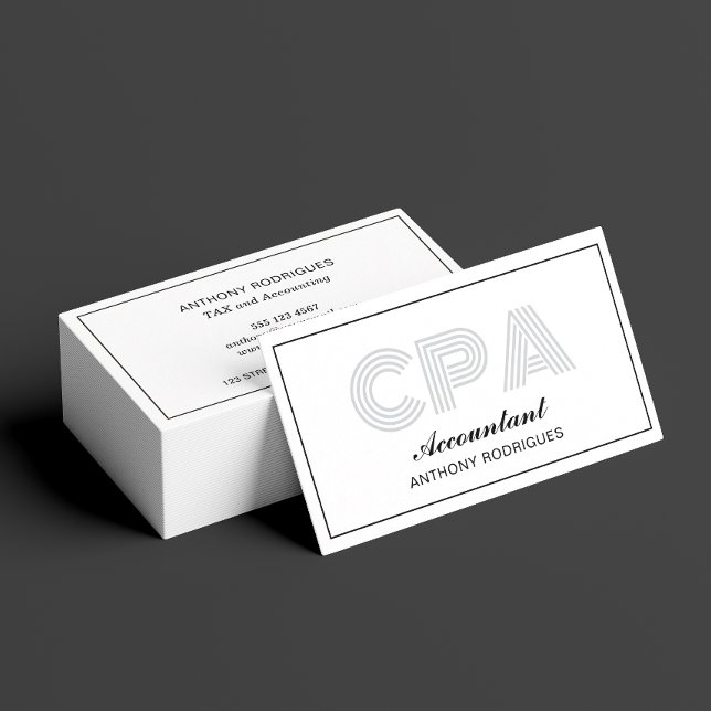 Professional Modern Accountant Business Card (Card shown in standard size, choose paper and corner style.)