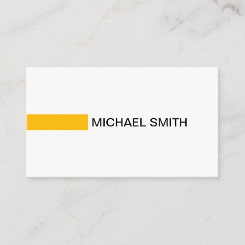 Professional Modern Amber Elegant Plain White Business Card
