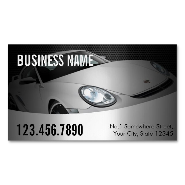 Professional Modern Automotive Business Card Magnet (Front)