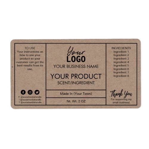 Professional Modern Bath And Body Product Labels