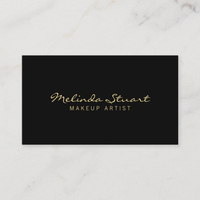 Professional Modern Black and Gold Appointment Card (Front)