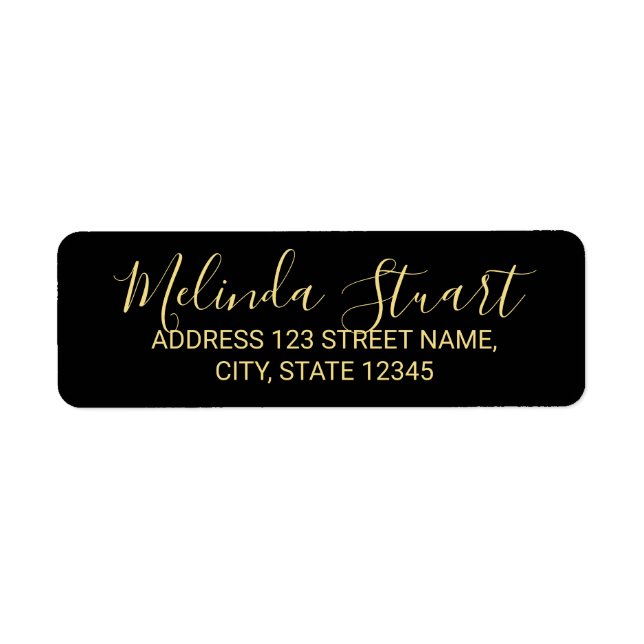 Professional Modern Black and Gold Label (Front)