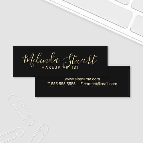 Professional Modern Black and Gold Mini Business Card