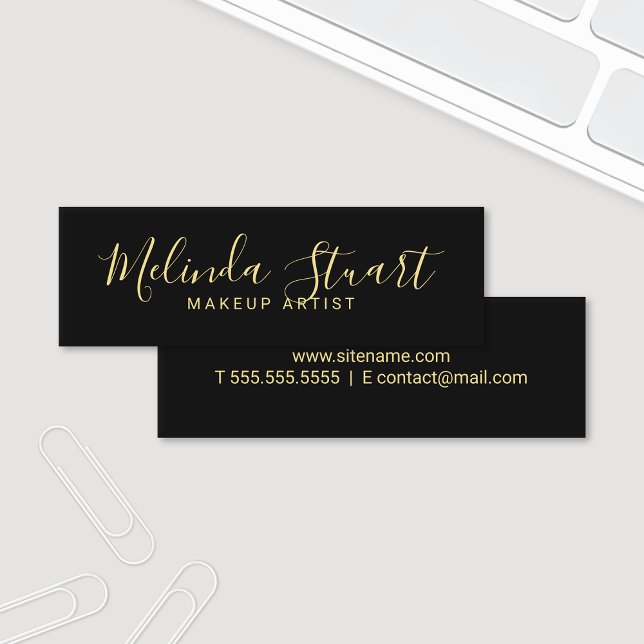 Professional Modern Black and Gold Mini Business Card (Creator Uploaded)