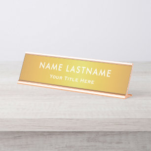 Professional Modern Black and Gold Office Desk Name Plate