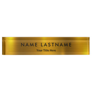 Professional Modern Black and Gold Office Desk Name Plate