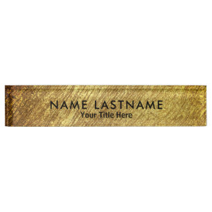 Professional Modern Black and Gold Office Desk Name Plate