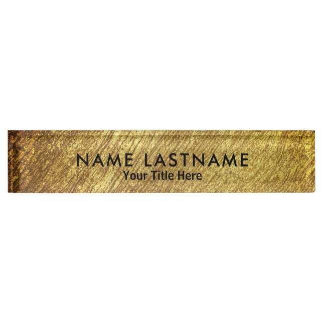 Professional Modern Black and Gold Office Desk Name Plate (Front)