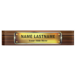Professional Modern Black and Gold Office Desk Name Plate