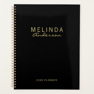Professional Modern Black and Gold Planner