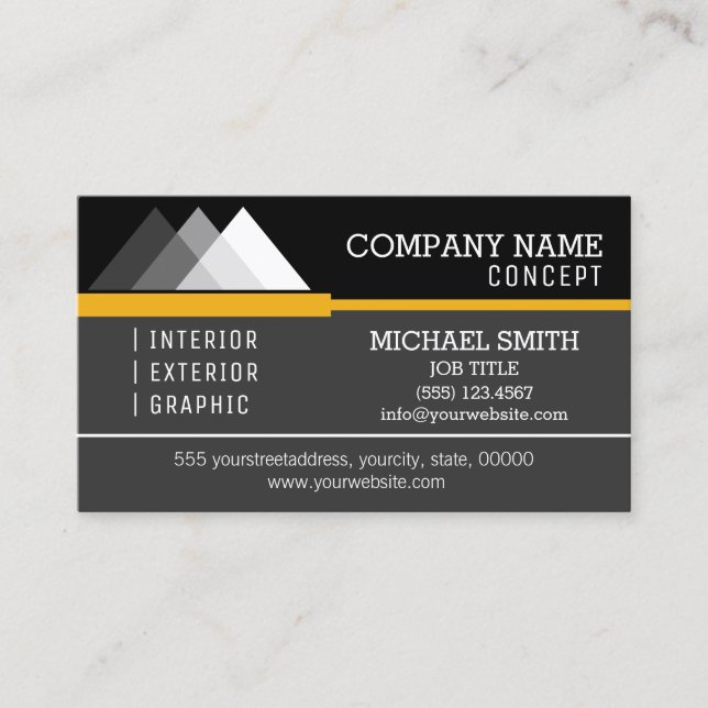 Professional Modern Black and Jet Business Card (Front)