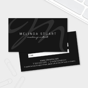 Professional Modern Black and White Appointment Card