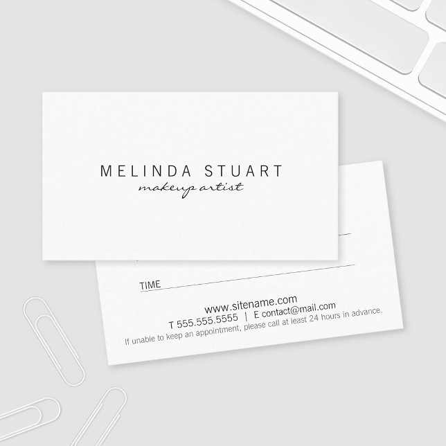 Professional Modern Black and White Appointment Card (Creator Uploaded)