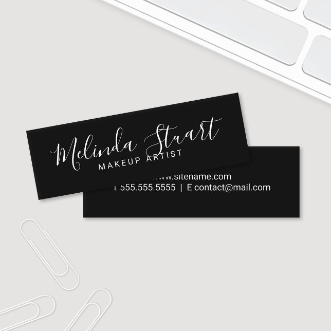 Professional Modern Black and White Mini Business Card (Creator Uploaded)