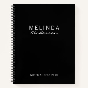Professional Modern Black and White Notebook