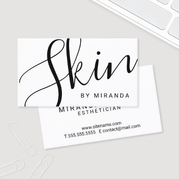 Professional Modern Black And White Skincare Business Card by manadesignco at Zazzle