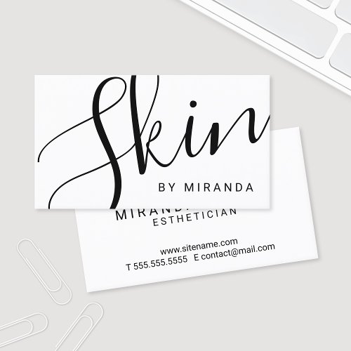 Professional Modern Black and White Skincare Business Card