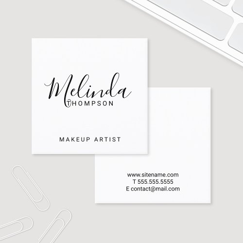 Professional Modern Black and White Square Business Card