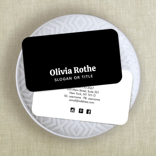 Professional  Modern Black Business Card