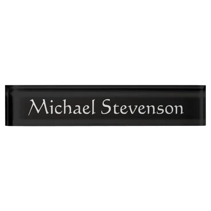 Professional Modern Black Business Desk Nameplate | Zazzle