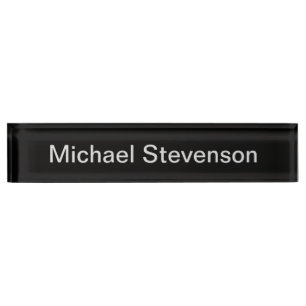 Professional Modern Black Business Desk Nameplate