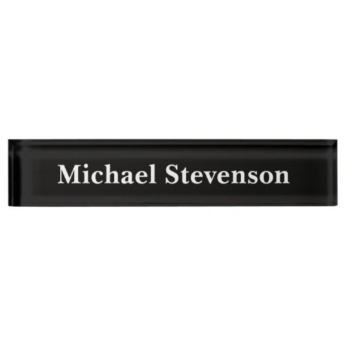 Professional Modern Black Business Desk Nameplate