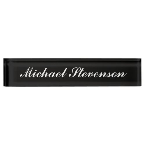 Professional Modern Black Business Desk Nameplate