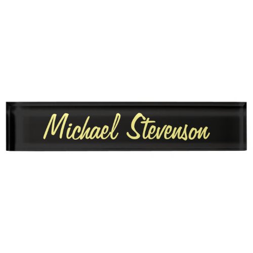 Professional Modern Black Business Desk Nameplate