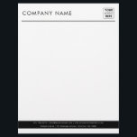 Professional Modern Black Business Logo Letterhead<br><div class="desc">A classy business logo design with your business details with black and white accents. Perfect for small and large corporate businesses. Professional and clean design.</div>