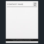 Professional Modern Black Business Logo Letterhead<br><div class="desc">A classy business logo design with your business details with black and white accents. Perfect for small and large corporate businesses. Professional and clean design.</div>