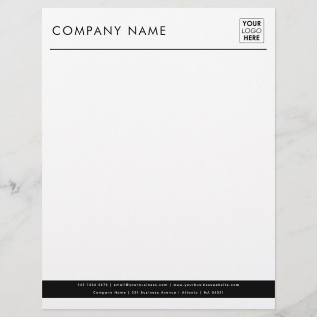 Professional Modern Black Business Logo Letterhead (Front)