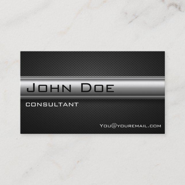 Professional Modern Black Carbon Fiber Business Card (Front)