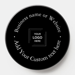 Professional Modern Black Custom Business Logo PopSocket