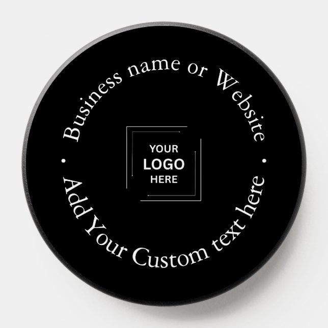 Professional Modern Black Custom Business Logo  PopSocket (Popsocket)