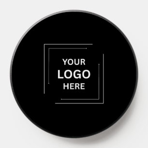 Professional Modern Black Custom Business Logo PopSocket