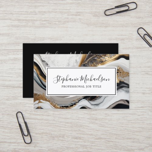 Professional Modern Black Gold Abstract Business Card