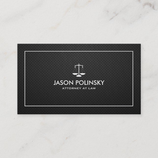 Professional & Modern Black & Gold Attorney Business Card (Front)