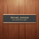 Professional Modern Black Gold Office Name Title Door Sign